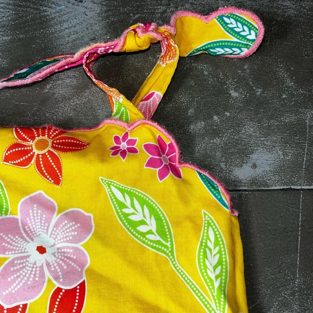 Peek Girls Yellow Floral Romper NWT 4-5